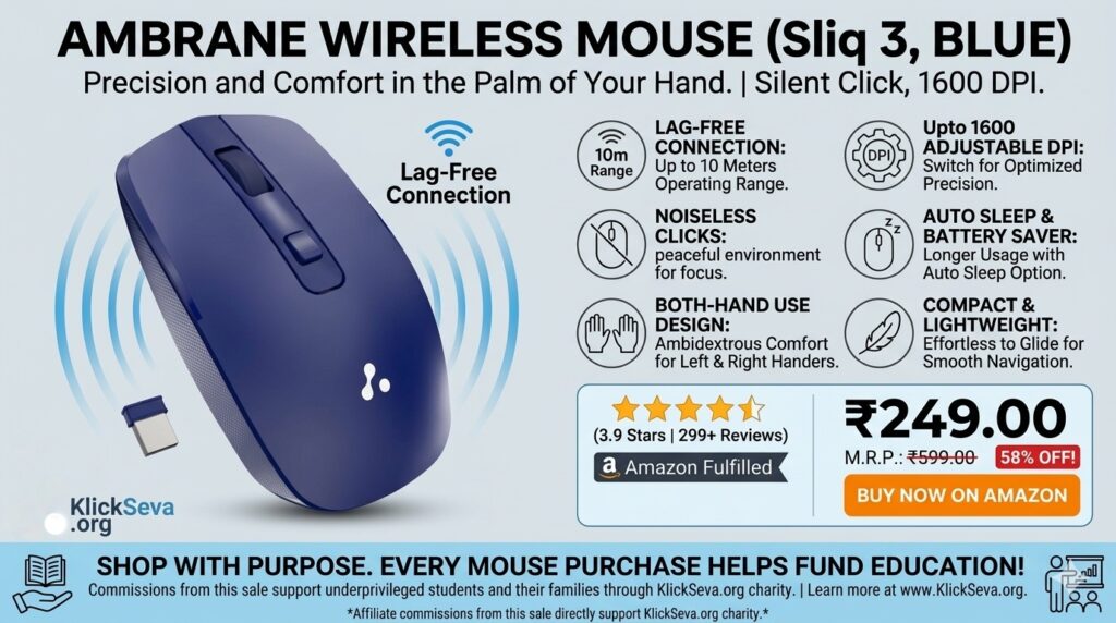 ambrane wireless mouse with 2.4ghz