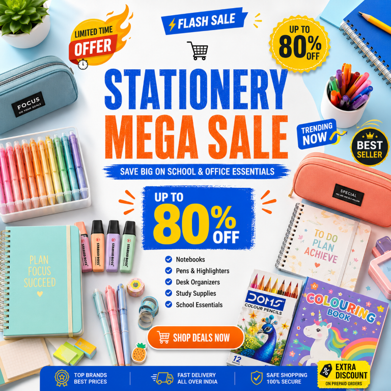 Best stationery deals and offers online including notebooks, pens, planners, desk organizers and school supplies
